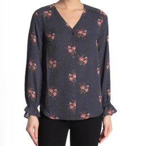 Tahari Feminine Button Front Long Sleeve Blouse (NWT) Size Small